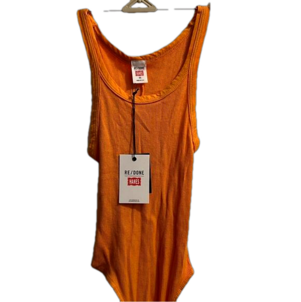 Re/Done bodysuit tangerine
